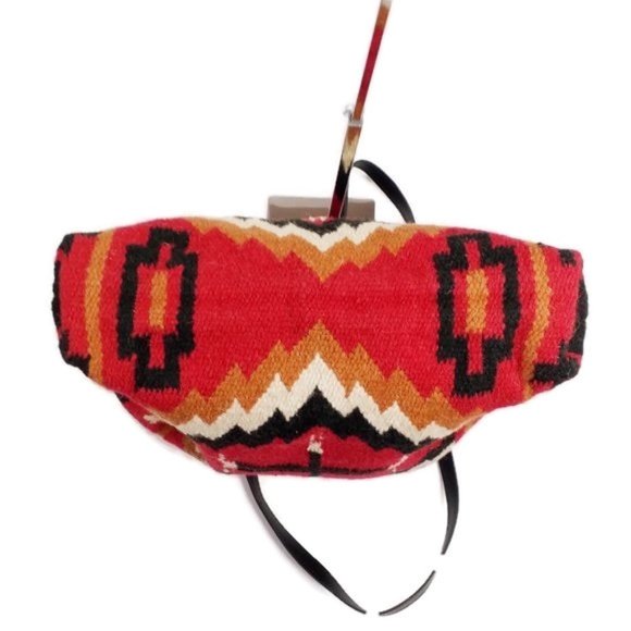 Artisan Multicolor Handwoven Wool Blend Zapotec Cross Print Purse Womens Large - Picture 4 of 10